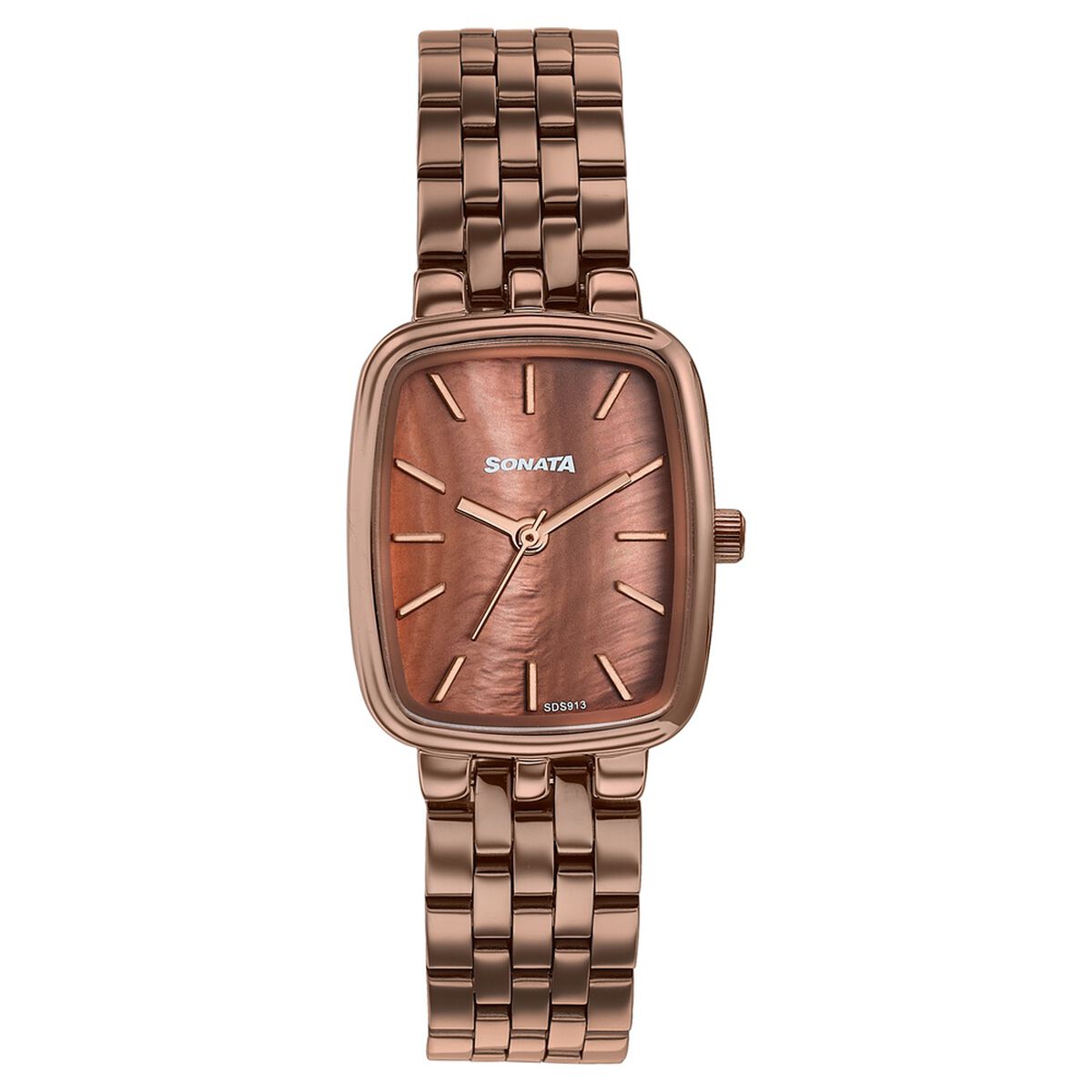 Sonata Festive Quartz Analog Brown Dial Brown Metal Strap Watch For Women 1