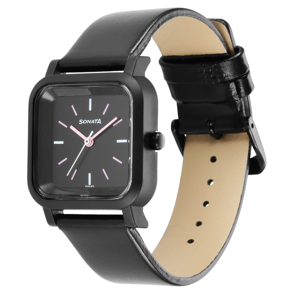 Sonata Pop Black Dial Women Watch With Leather Strap 2