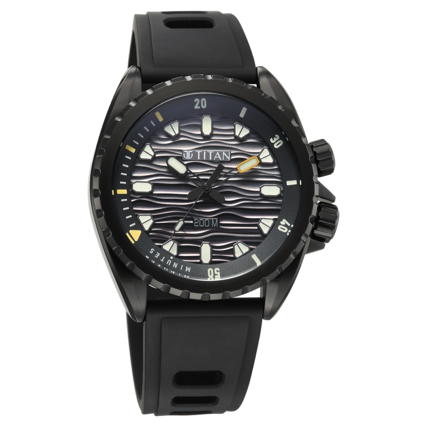 Titan Zero Hour Diver's 200m Analog with Black Dial Black FKM Strap Watch for Men 2