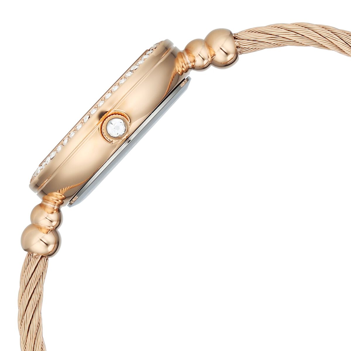 Titan Raga Spotlight Quartz Analog White Dial Rose Gold Metal Strap Watch For Women 5