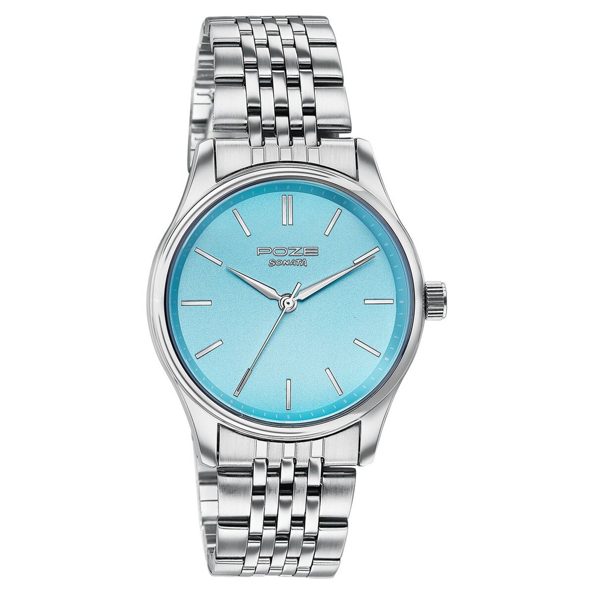 Sonata Poze Quartz Analog Blue Dial Silver Colour Stainless Steel Strap Watch For Men 2