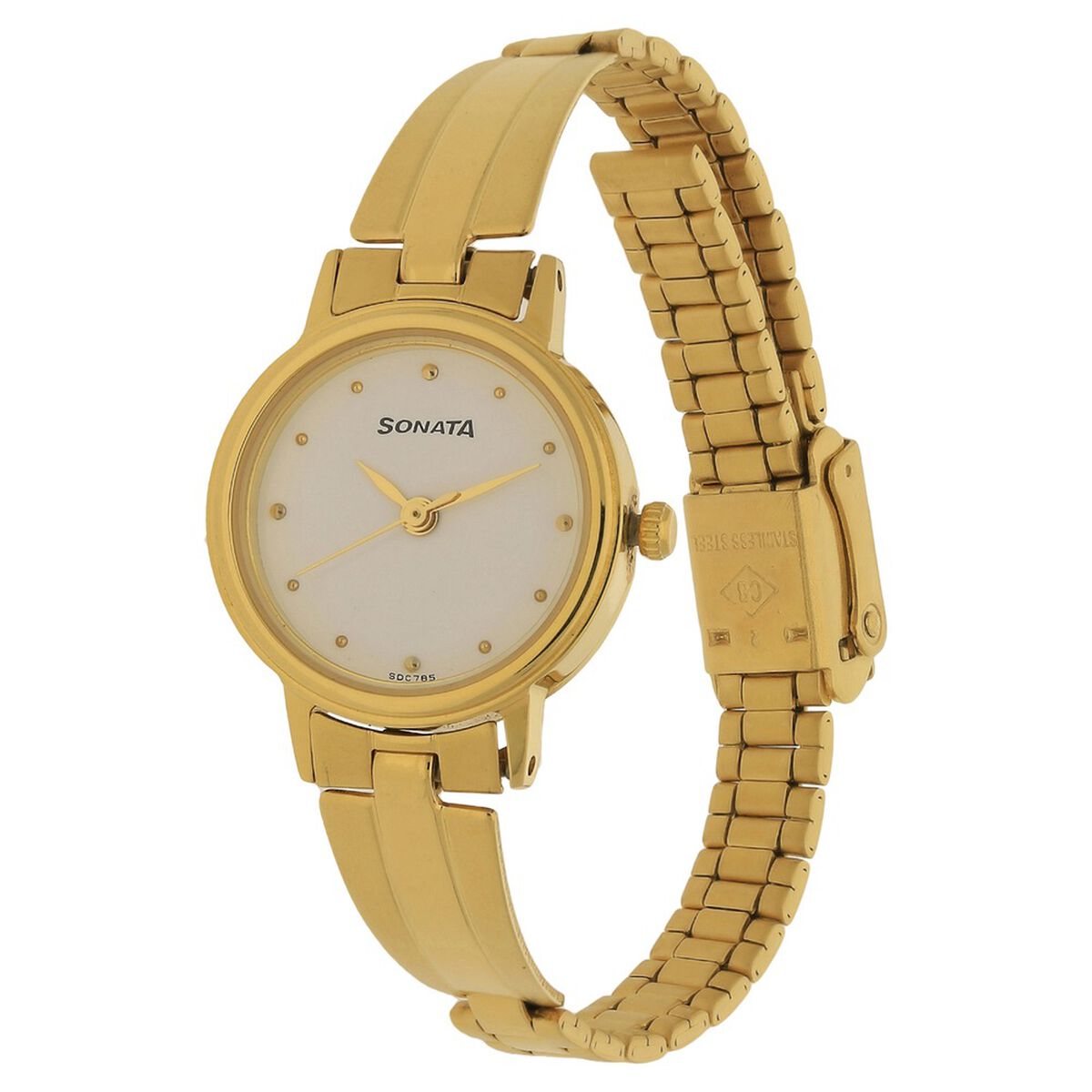Sonata Quartz Analog White Dial Stainless Steel Strap Watch for Women 2