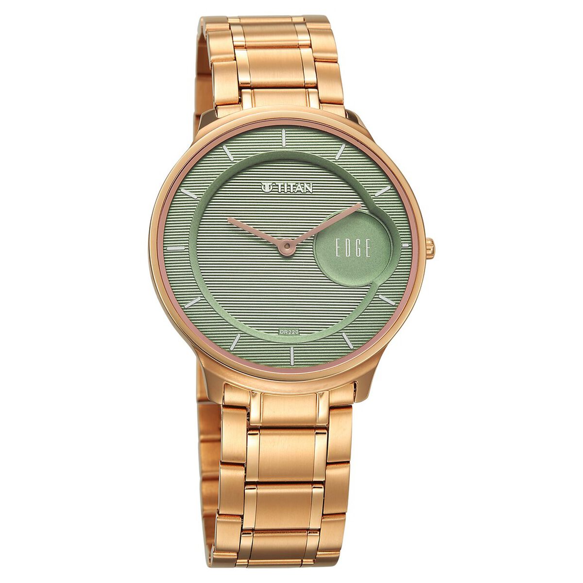 Titan Edge Murals Quartz Analog Green Dial Stainless Steel Strap Watch For Men 2