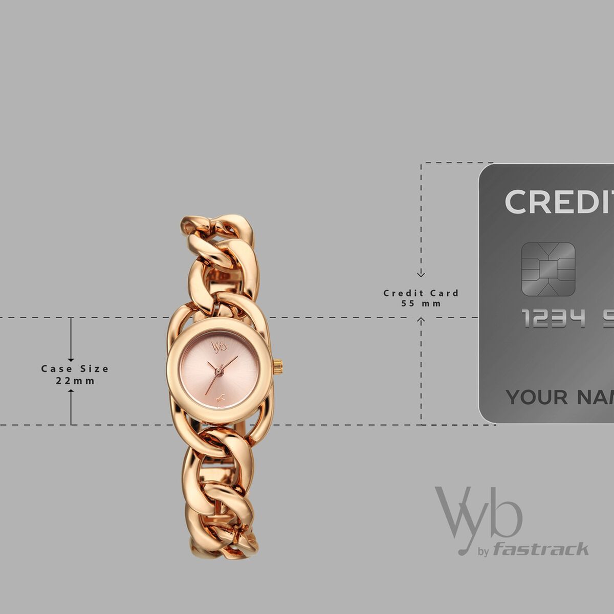 Vyb Diva By Fastrack Quartz Analog Rose Gold Dial Rose Gold Metal Strap Watch For Girls 4