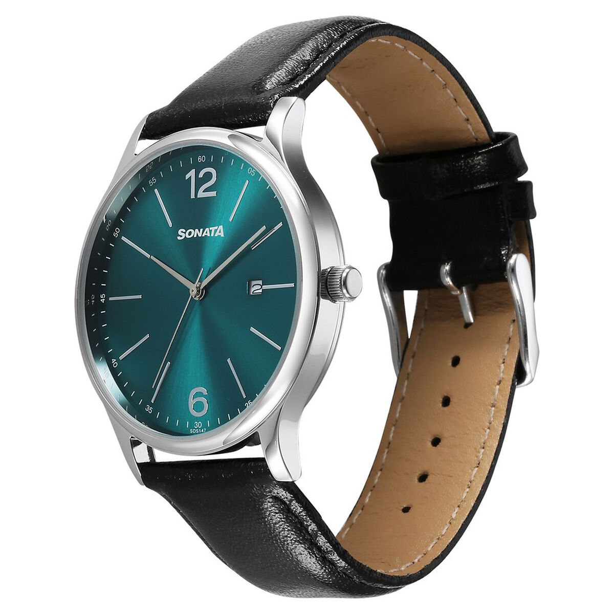 Sonata Aspire Quartz Analog with Date Green Dial Leather Strap Watch For Men 2