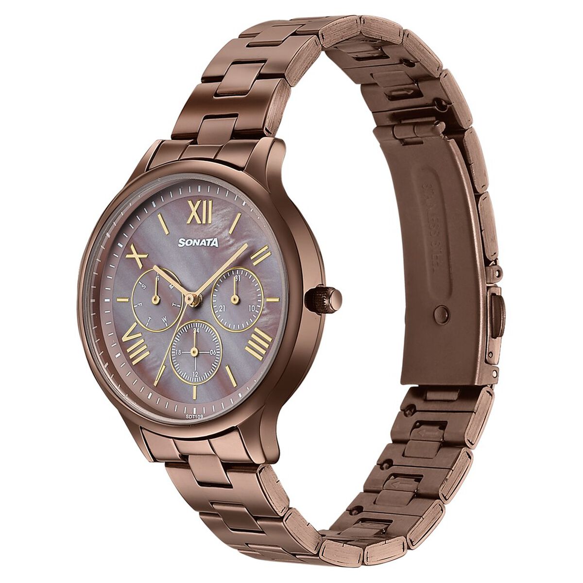 Sonata Women's Work Wear beautiful brown Watch - Premium Multifunction design for everyday style 3