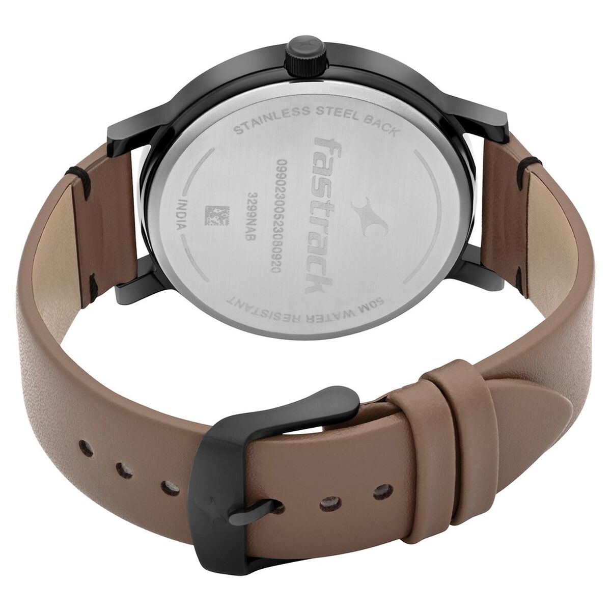Fastrack Crush Quartz Analog Black Dial Leather Strap Watch for Guys 5