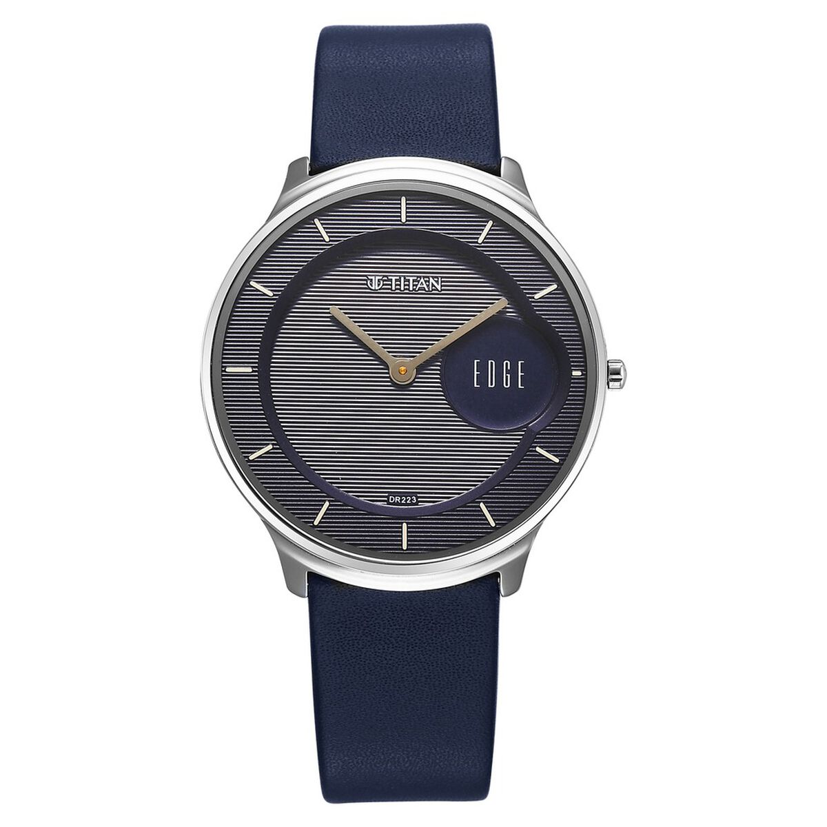 Titan Edge Murals Quartz Analog Blue Dial Blue Leather Strap Watch For Men 1