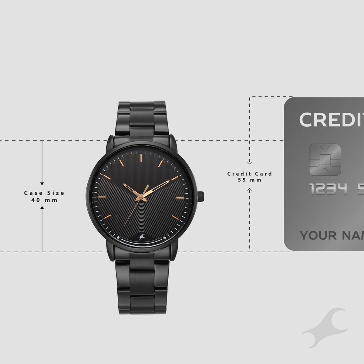 Fastrack Stunners Quartz Analog Black Dial Brown Stainless Steel Strap Watch For Guys 4