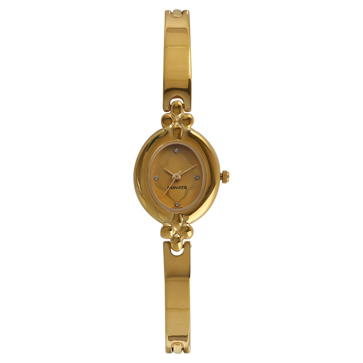Sonata Quartz Analog Champagne Dial Metal Strap Watch for Women 1
