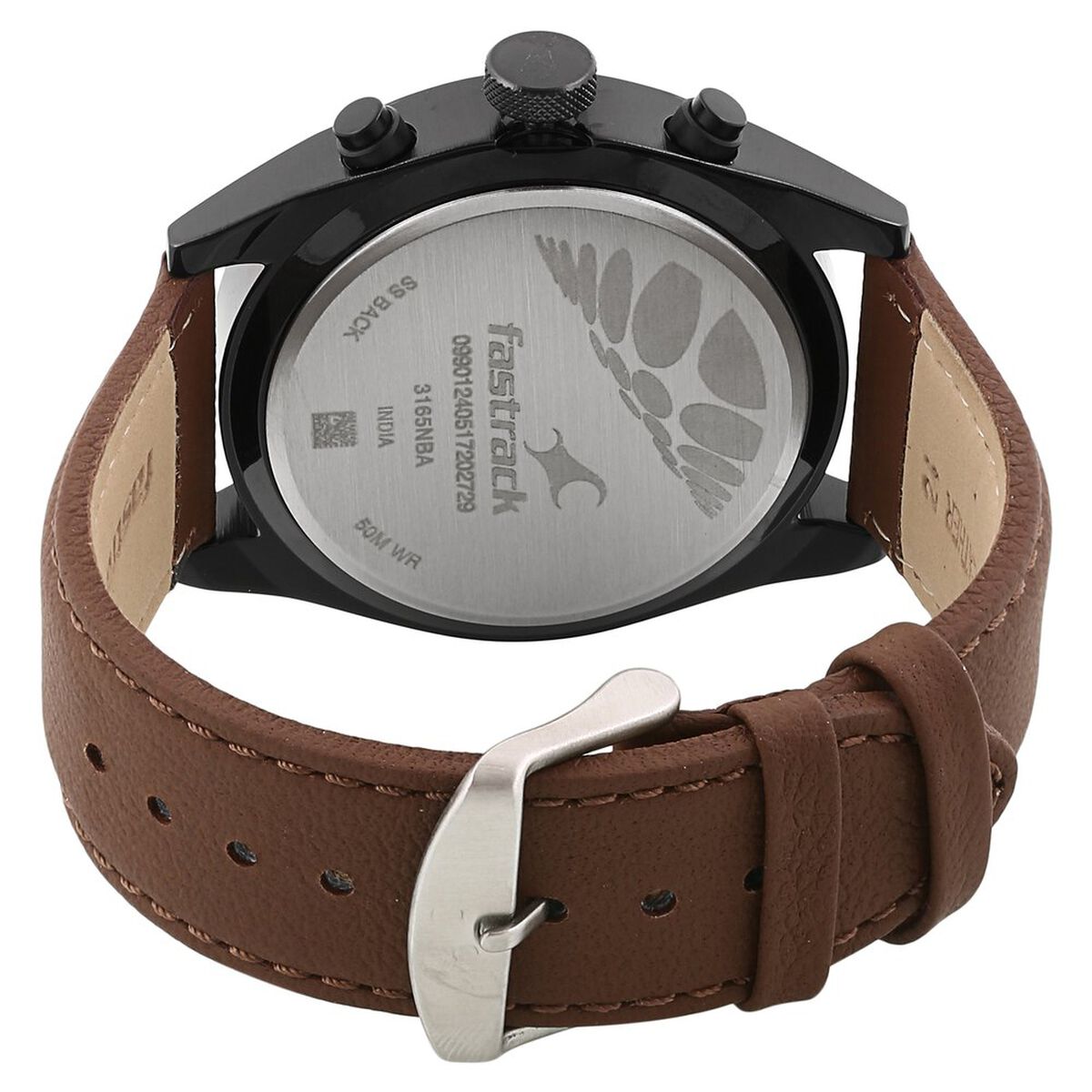 Fastrack All Nighters Quartz Multifunction Black Dial Leather Strap Watch for Guys 4