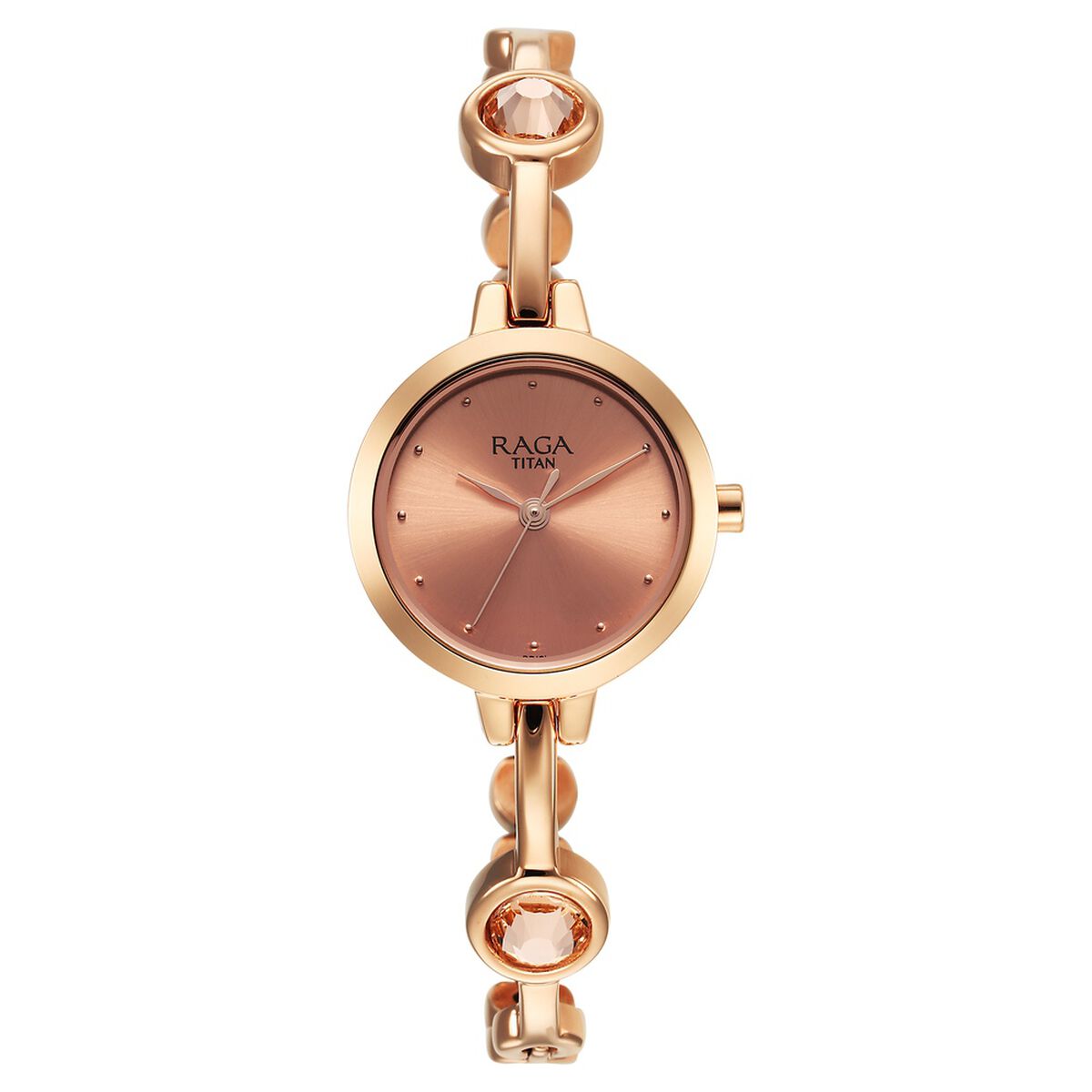 Titan Raga Viva Quartz Analog Rose Gold Dial Metal Strap Watch for Women 1