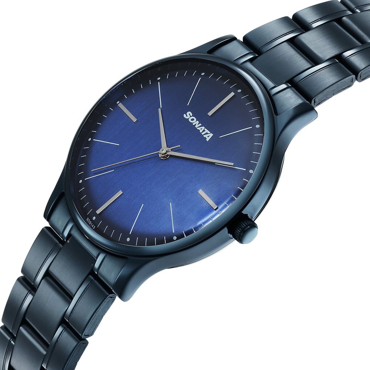 Sonata Aspire Quartz Analog Blue Dial Stainless Steel Strap Watch For Men 3