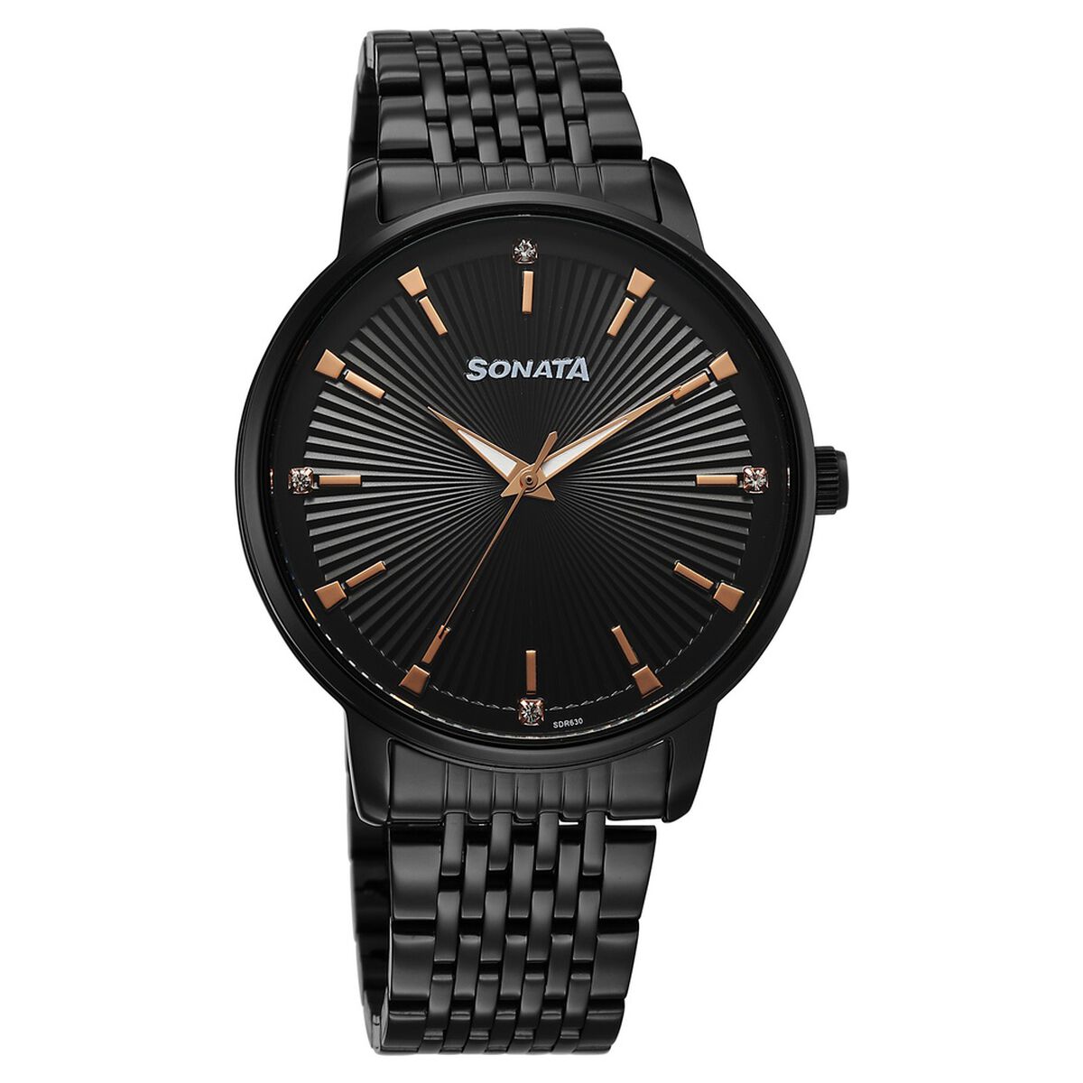Sonata Eternia Quartz Analog Black Dial Metal Strap Watch For Men 1