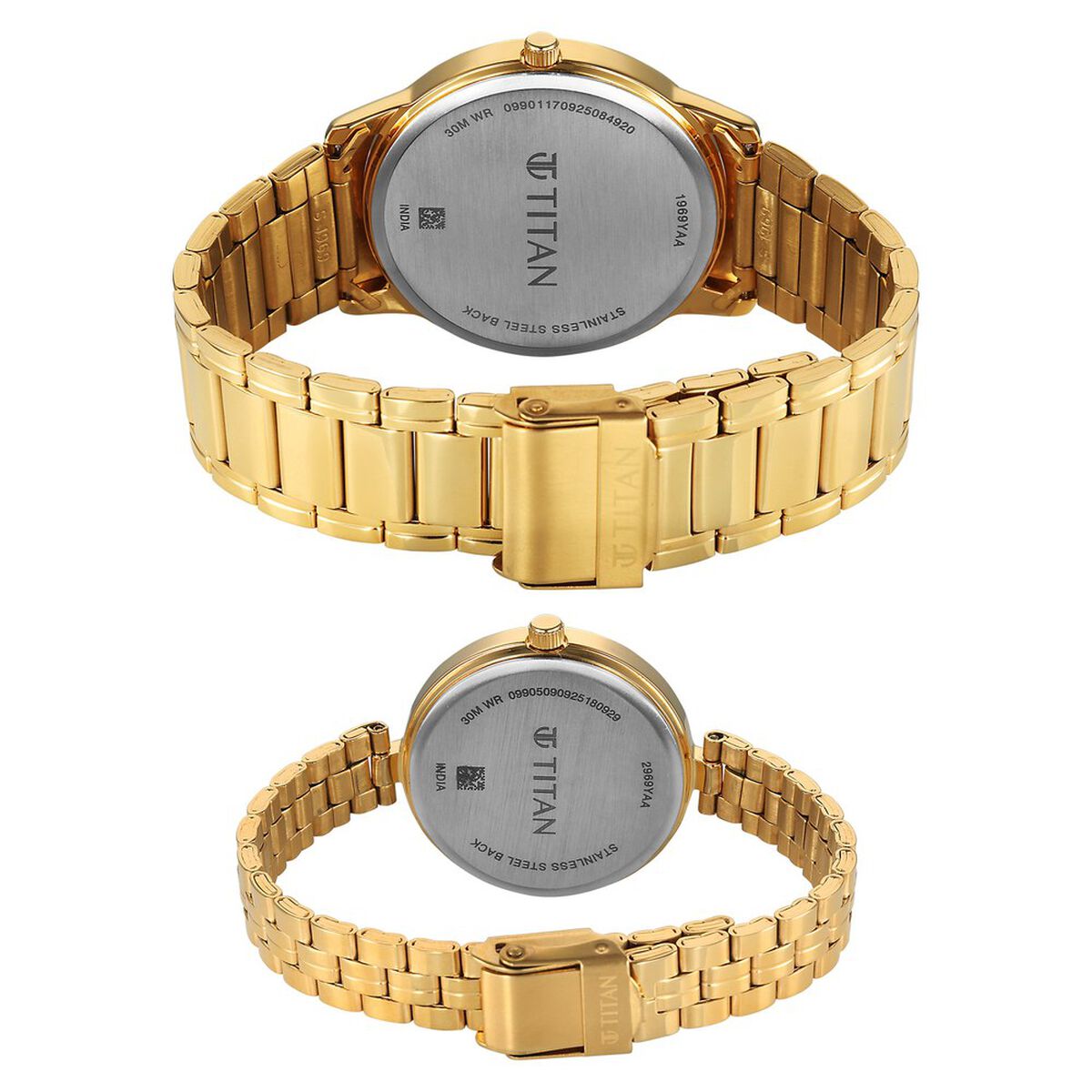 Titan Bandhan Eternal Pair Analog with Silver Dial Yellow Gold Stainless Steel Strap Watch for Couples 5