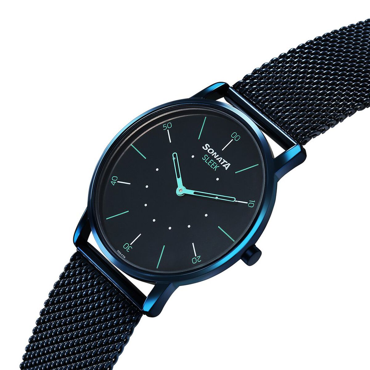 Sonata Sleek Quartz Analog Blue Dial Blue Stainless Steel Strap Watch For Men 2