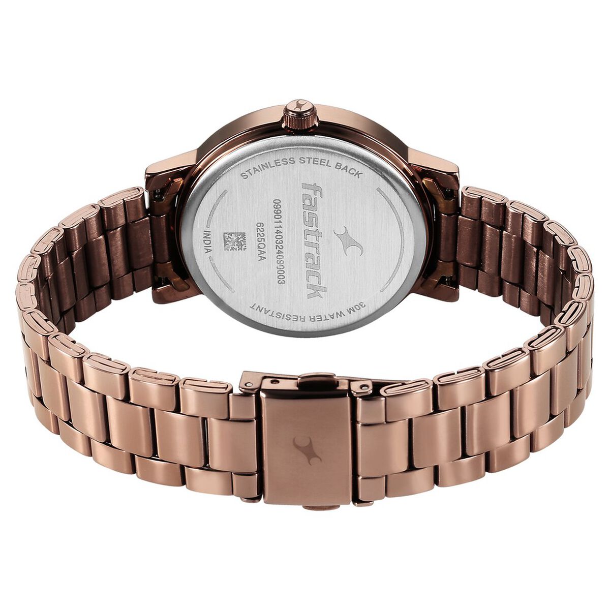 Fastrack Tick Tock Quartz Analog Beige Dial With Brown Stainless steel Strap Watch for Girls 5