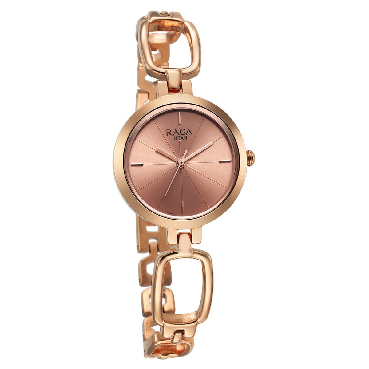Titan Raga Quartz Analog Rose Gold Round Dial Rose Gold Metal Strap Watch For Women 3