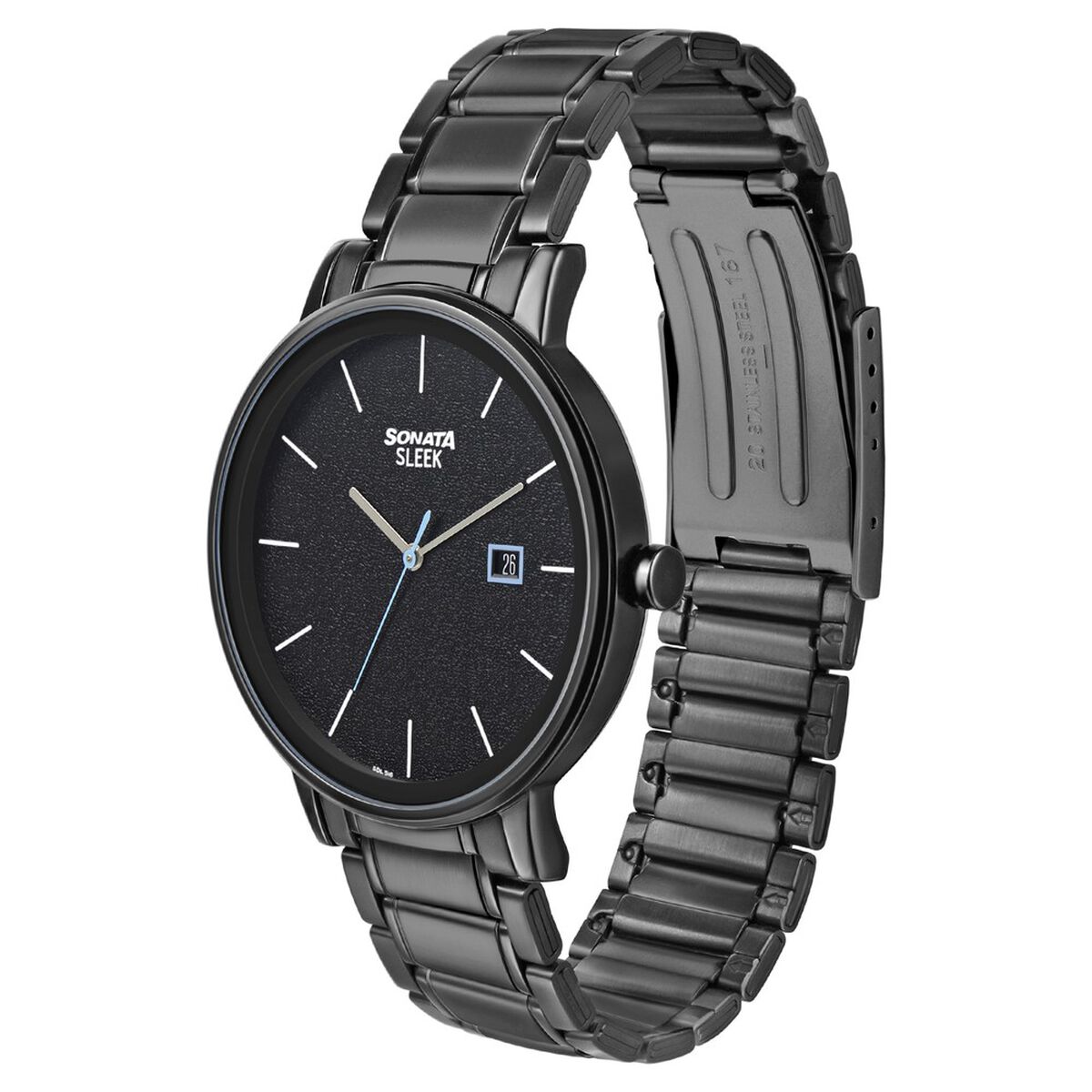 Sonata Quartz Analog with Date Stainless Steel Strap Watch for Men 2