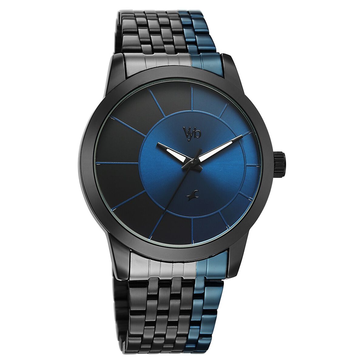 Vyb Phantom By Fastrack Quartz Analog Two Toned Dial Two Toned Stainless Steel Strap Watch For Guys 2