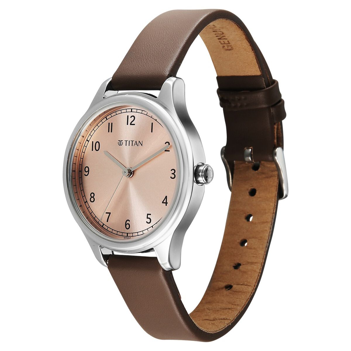 Titan Workwear Quartz Analog Rose Gold Dial Brown Colour Leather Strap Watch For Women 3