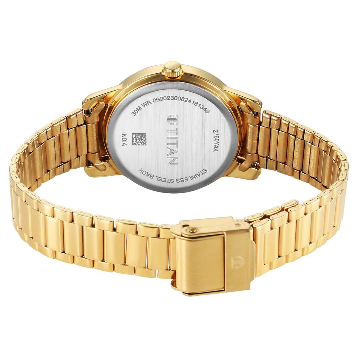 Titan Karishma Quartz Analog Silver Dial Golden Stainless Steel Strap Watch For Women 5