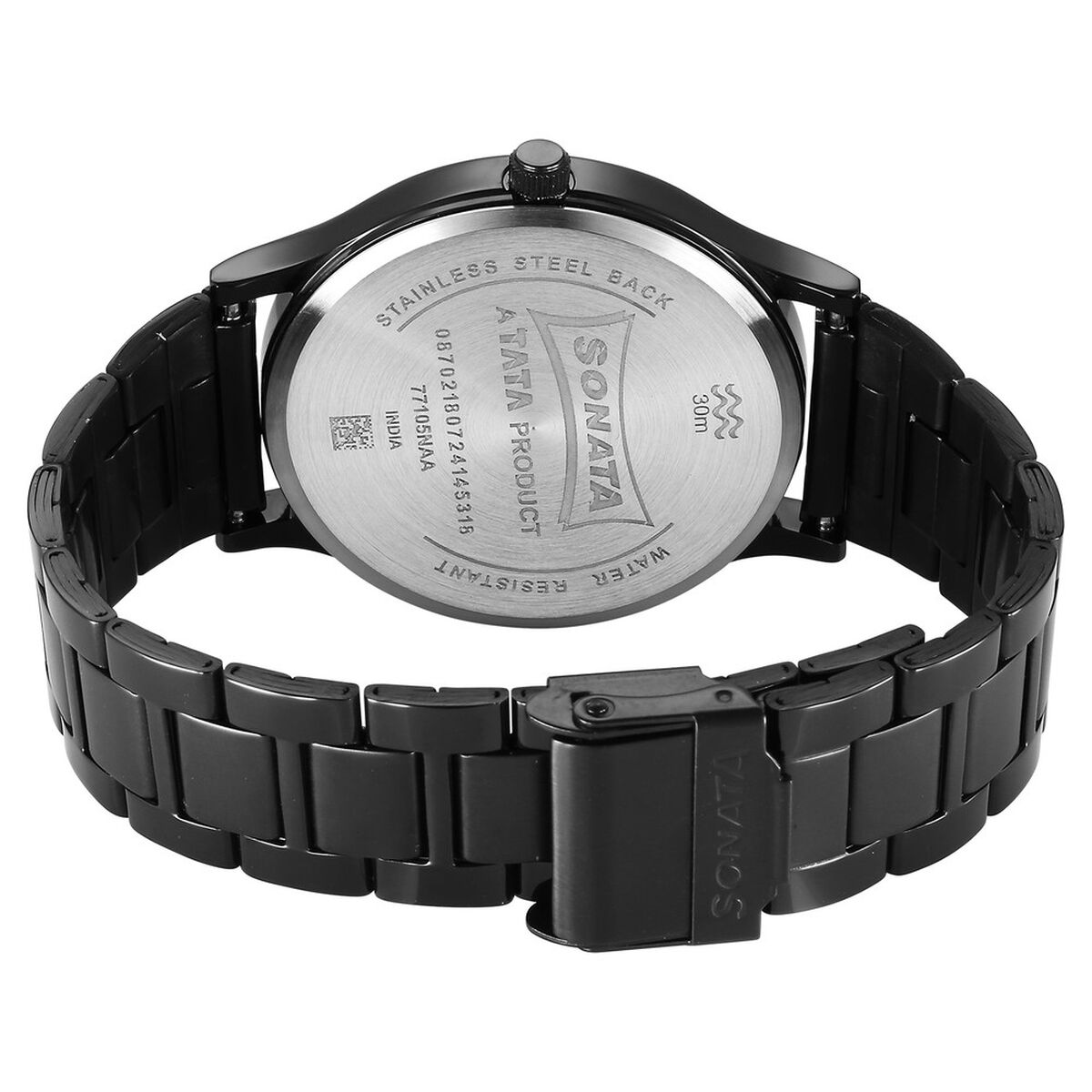 Sonata Aspire Quartz Analog Black Dial Stainless Steel Strap Watch For Men 4