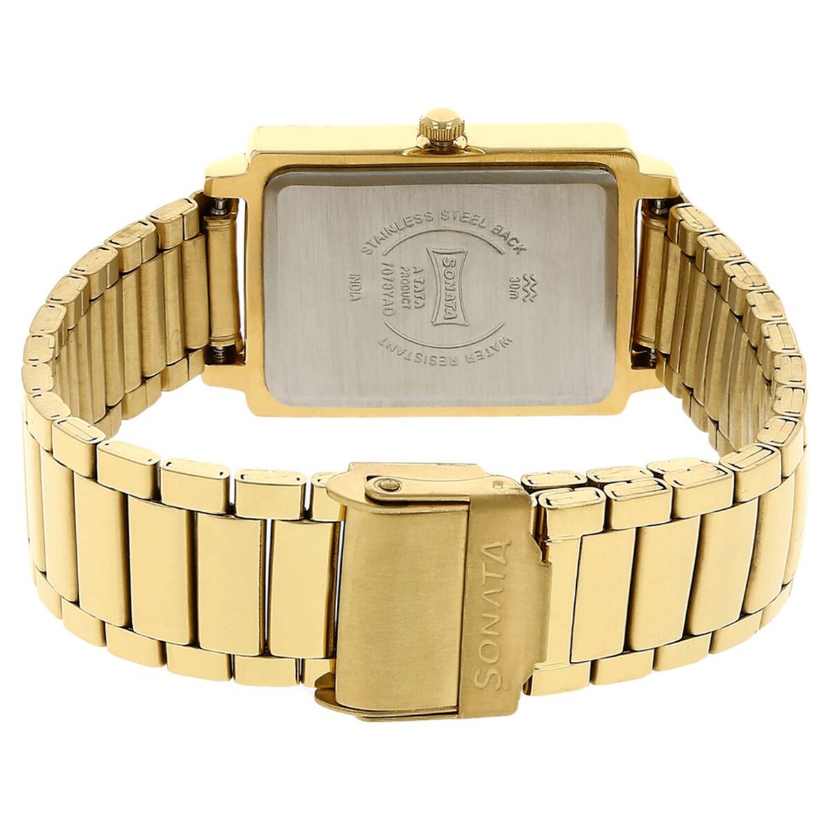 Sonata Quartz Analog Champagne Dial Stainless Steel Strap Watch for Men 4