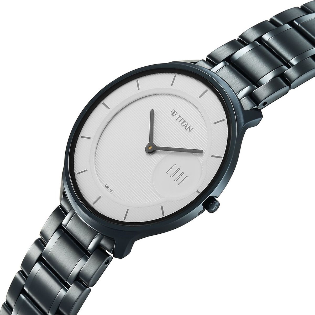 Titan Edge Murals Quartz Analog White Dial Blue Stainless Steel Strap Watch For Men 3