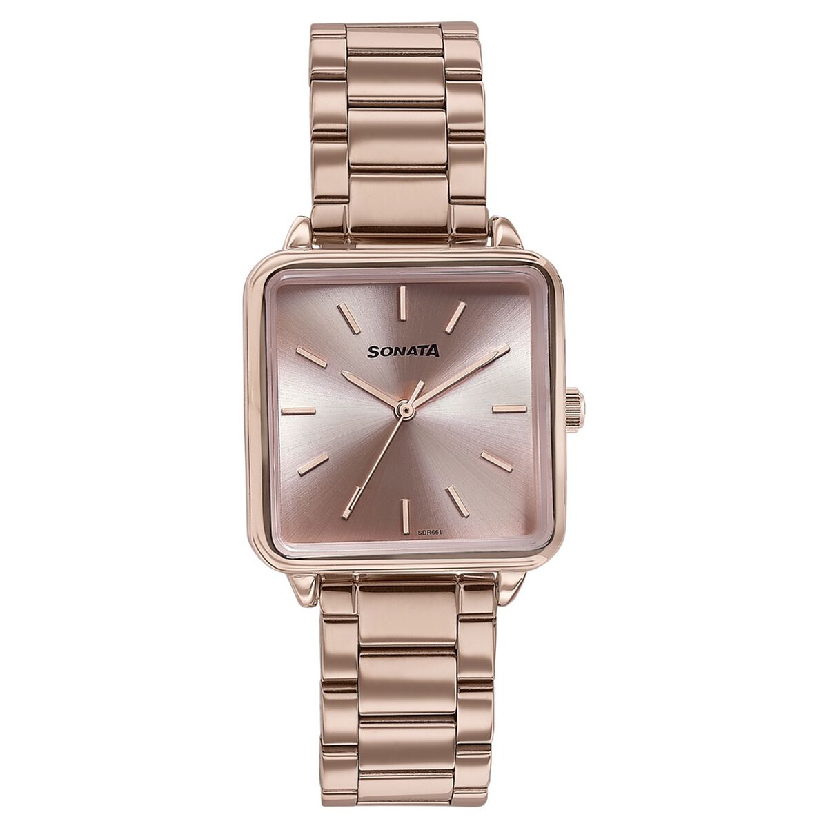 Sonata Wedding Edit Quartz Analog Pink Dial Stainless Steel Strap Watch For Women 1