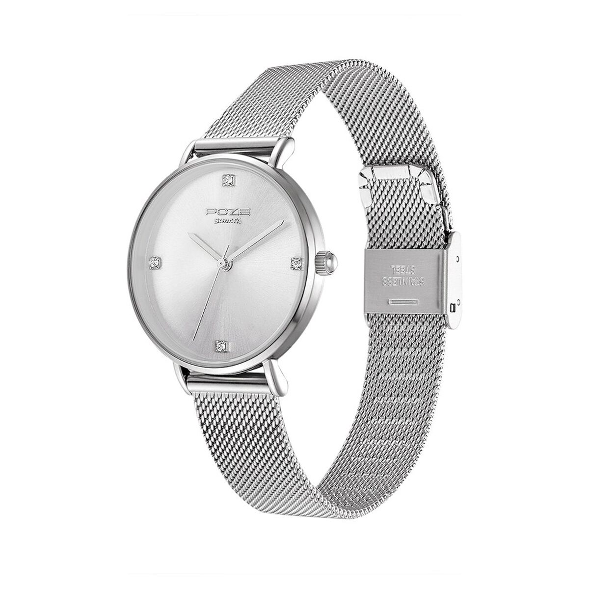 Poze by Sonata Quartz Analog Silver Dial Stainless Steel Strap Watch for Women 3