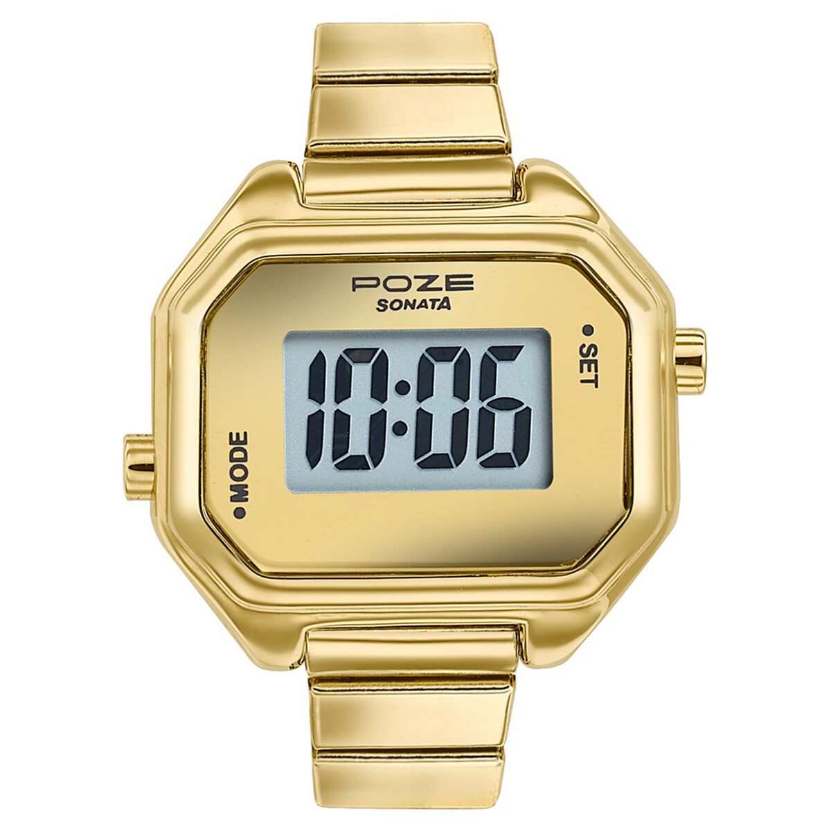 Poze By Sonata Digital Ring Watch With Golden Dial For Women 2