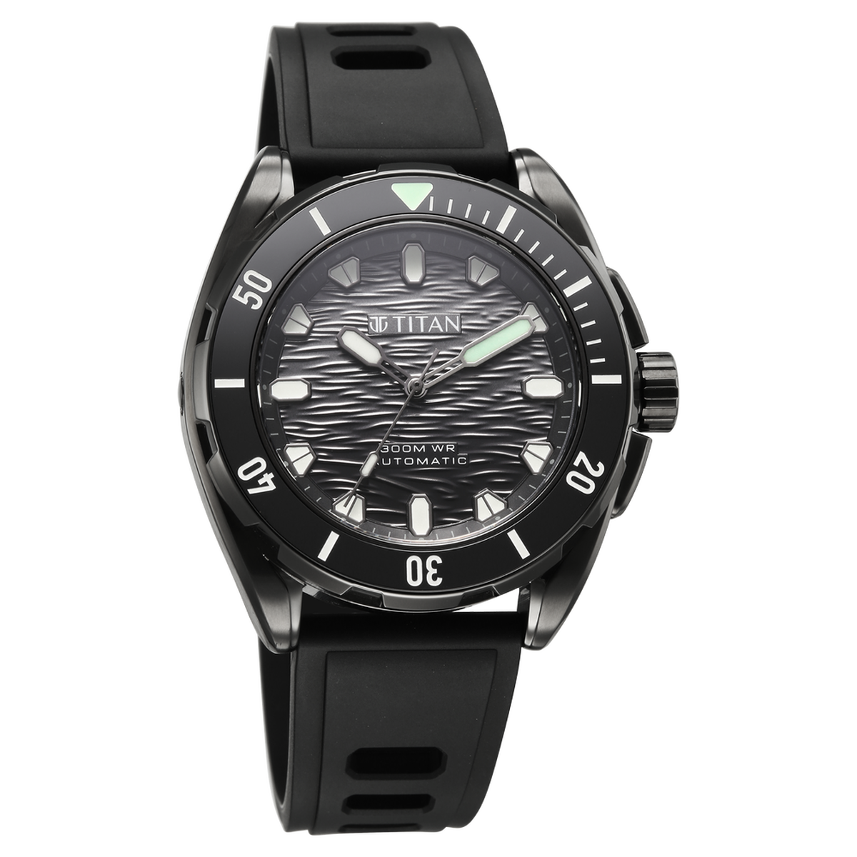 Titan Zero Hour Diver's 300m Automatic Analog with Black Dial Black Stainless Steel & Black FKM Strap Watch for Men 4