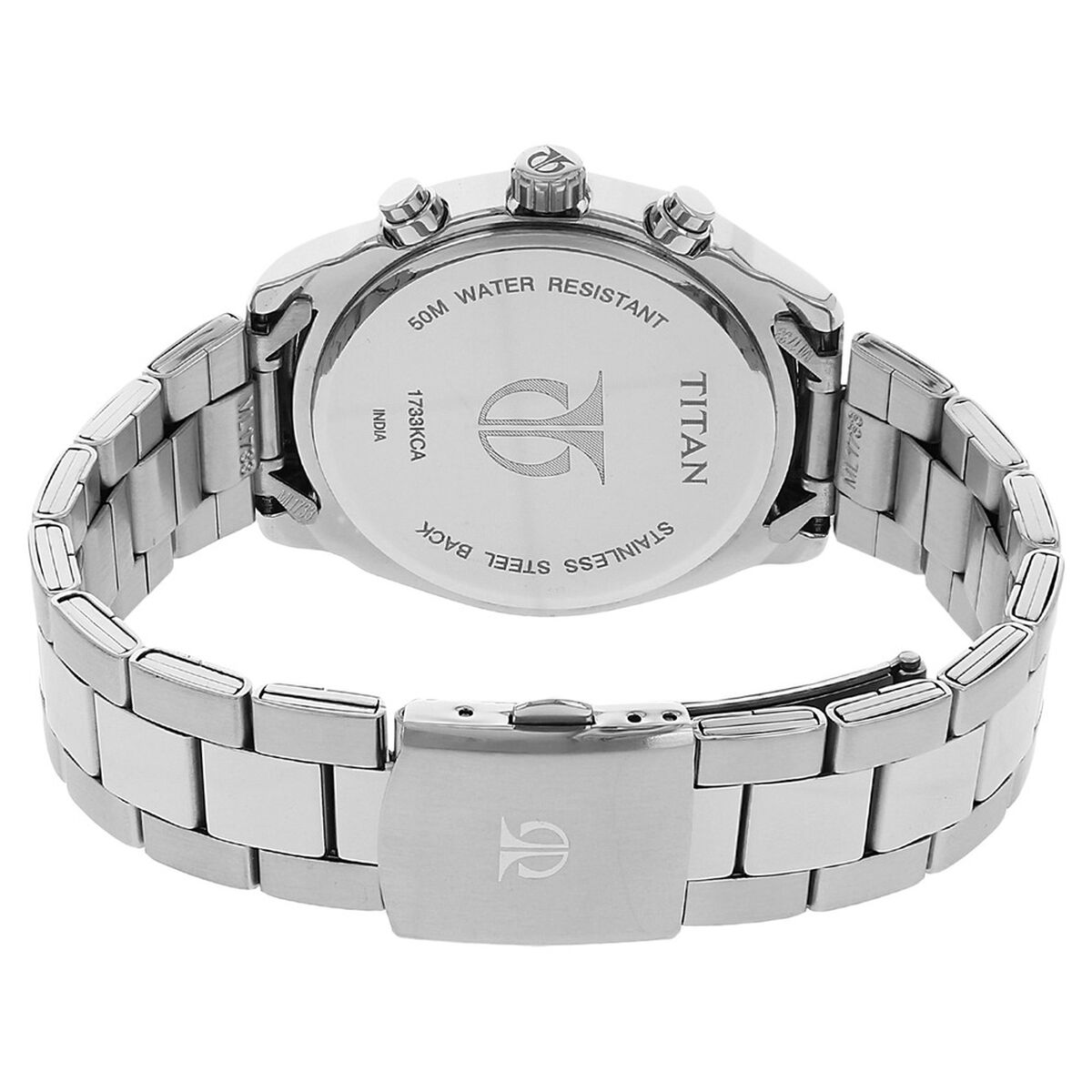 Titan Men's Metropolitan Luxe: Multifunction dark grey Dial with Two-Tone Stainless Steel Bracelet Watch 4