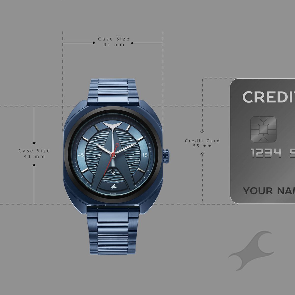 Fastrack Oceanyx Quartz Analog with Date Blue Dial Blue Strap Watch For Guys 4