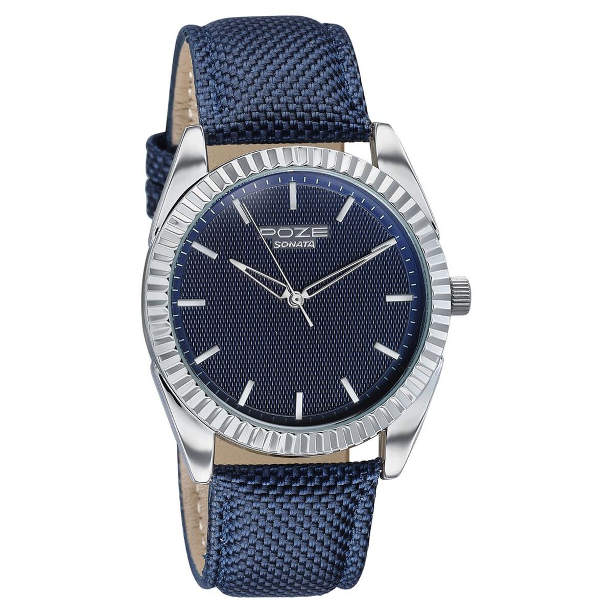 Poze By Sonata Quartz Analog Blue Dial Blue Nylon Strap Watch For Men 3
