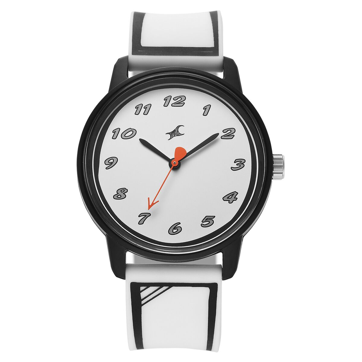 Fastrack Zine Quartz Analog White Dial White Silicone Strap Watch For Guys 1