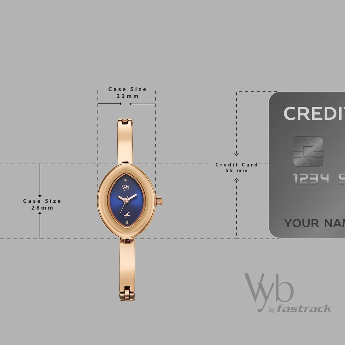 Vyb Luna By Fastrack Quartz Analog Blue Dial Rose Gold Metal Strap Watch For Girls 4