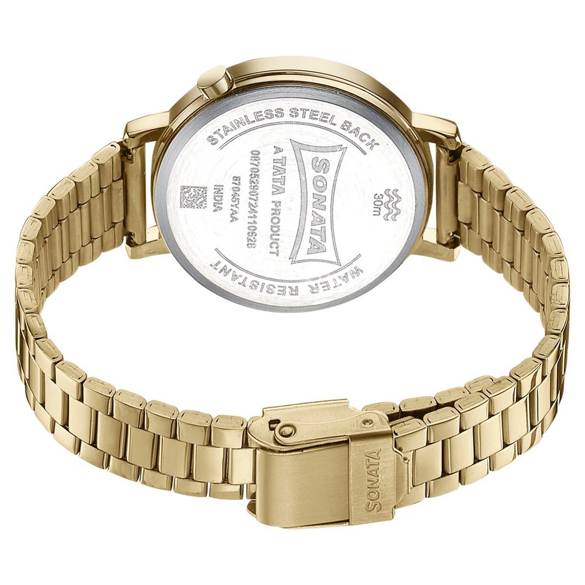 Sonata Elegent Essentials Quartz Analog Champagne Dial Stainless Steel Strap Watch For Women 5