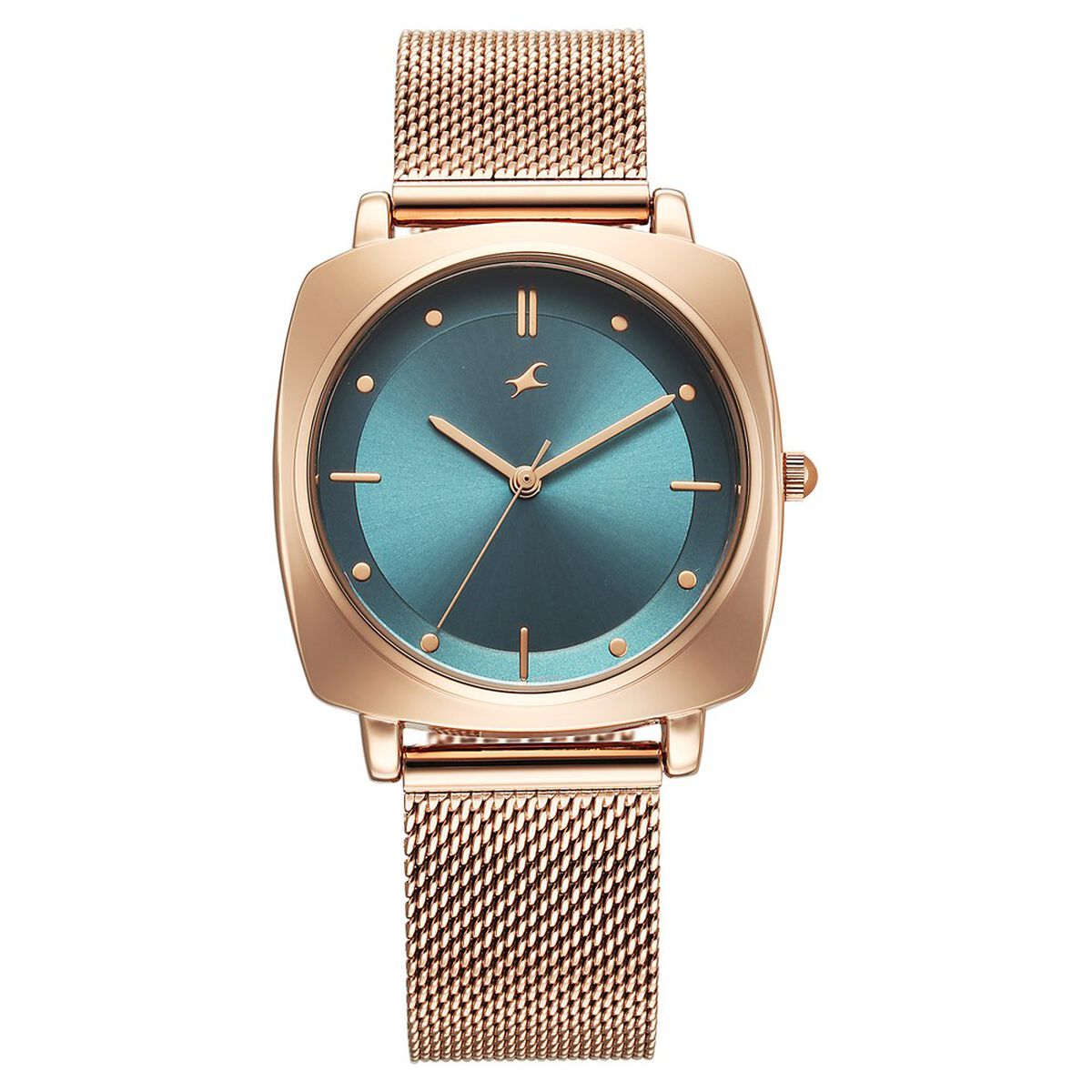 Fastrack Stunners X Quartz Analog Green Dial Stainless Steel Strap Watch For Girls 1