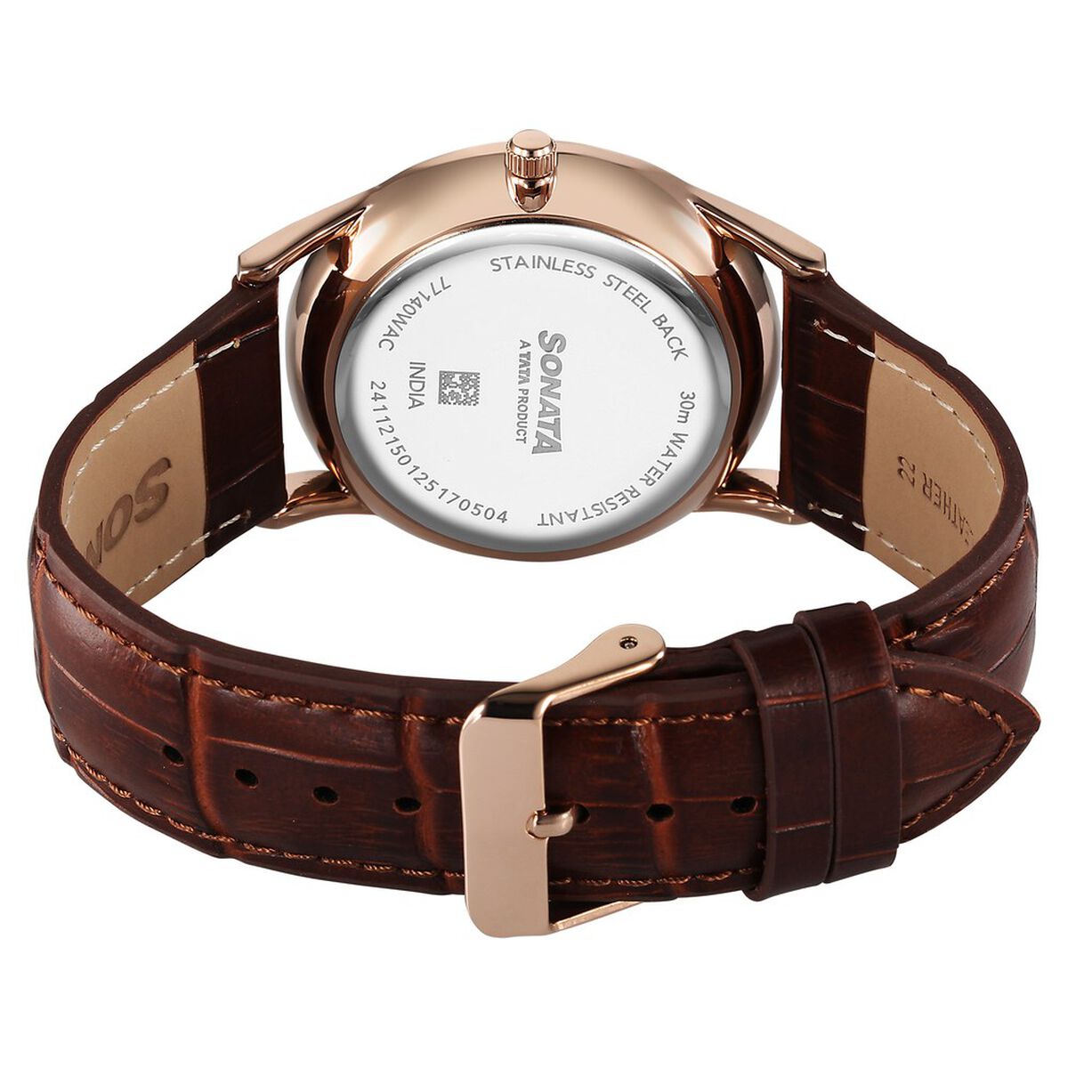 Sonata Eternia Quartz Analog White Dial Leather Strap Watch For Men 5