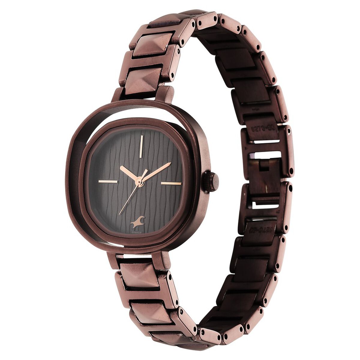 Fastrack Opulence Quartz Analog Brown Dial Metal Strap Watch for Girls 4