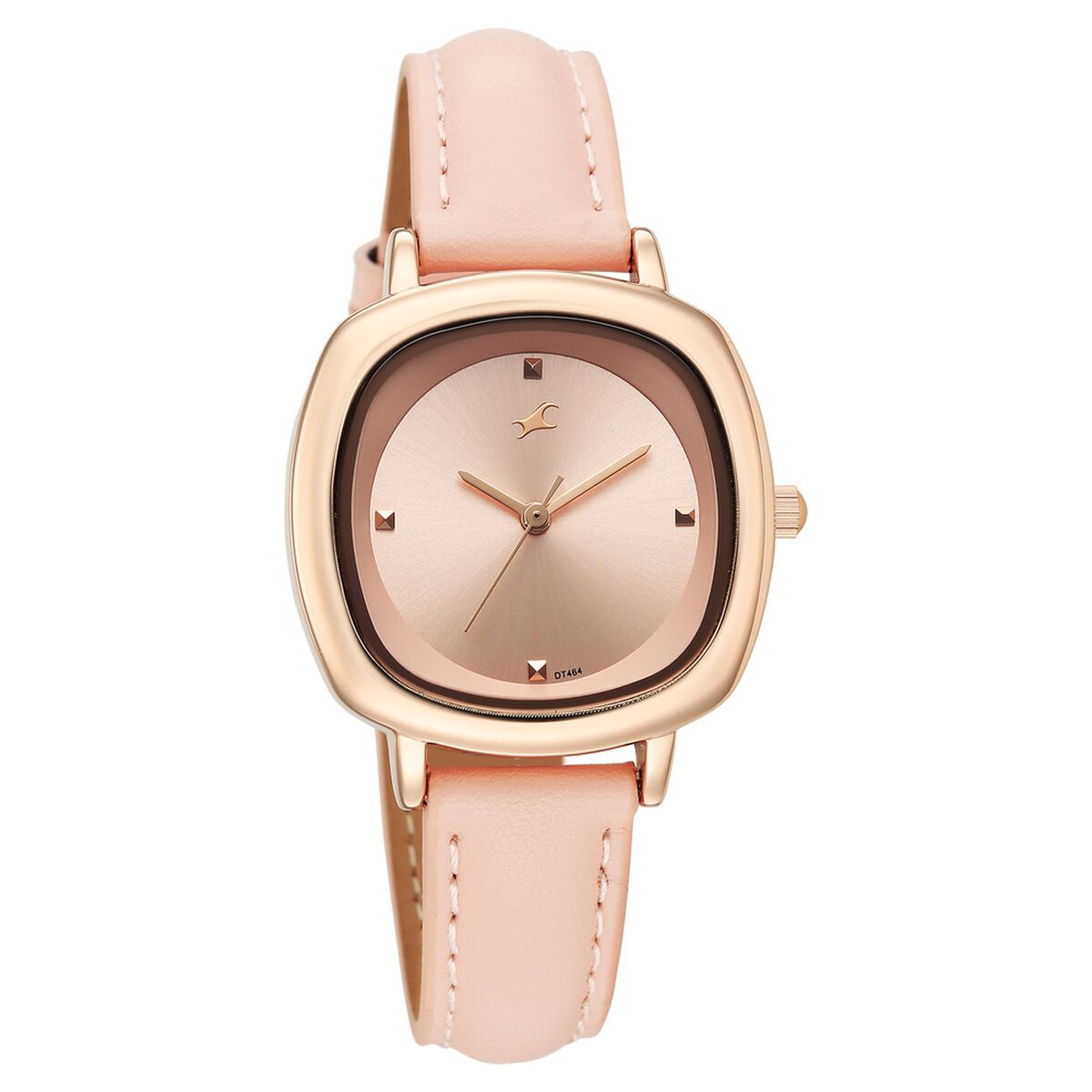Fastrack Stunners Quartz Analog Rose Gold Dial Rose Gold Leather Strap Watch For Girls 2