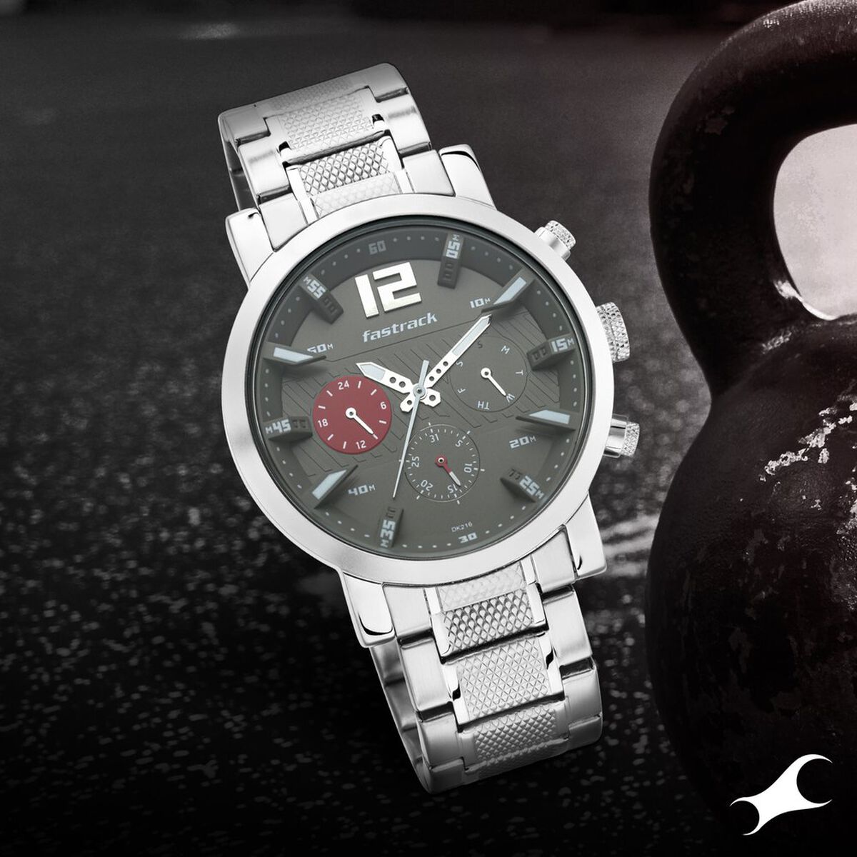Fastrack Fastfit Quartz Multifunction Grey Dial Stainless Steel Strap Watch for Guys 1