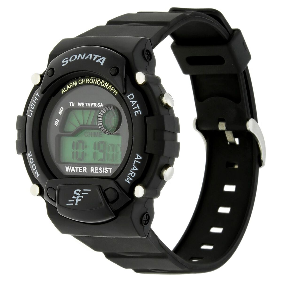 SF Digital Round Dial Plastic Strap Watch For Men 2