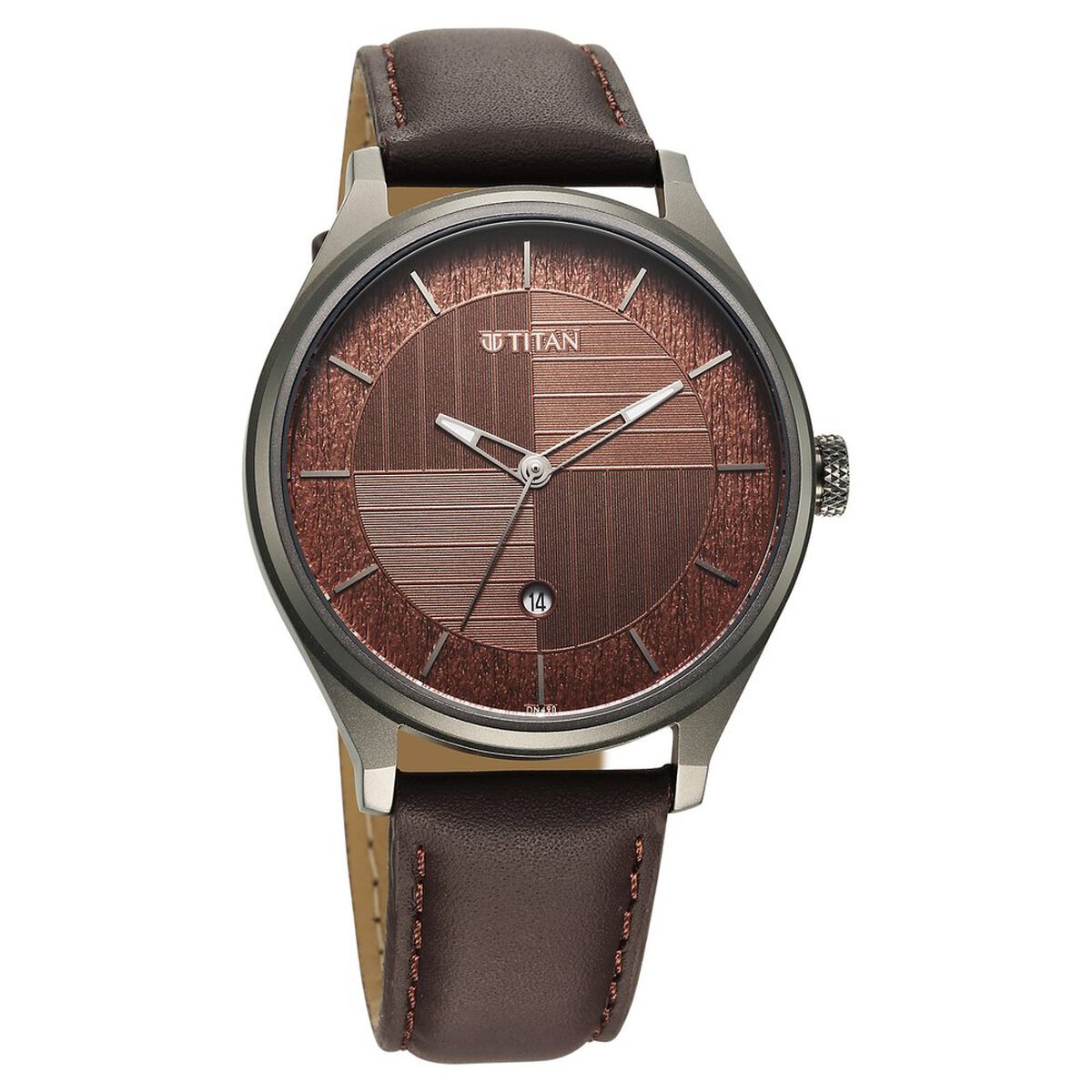 Titan Neo Economy Quartz Analog with Date Brown Dial Brown Leather Strap Watch For Men 2