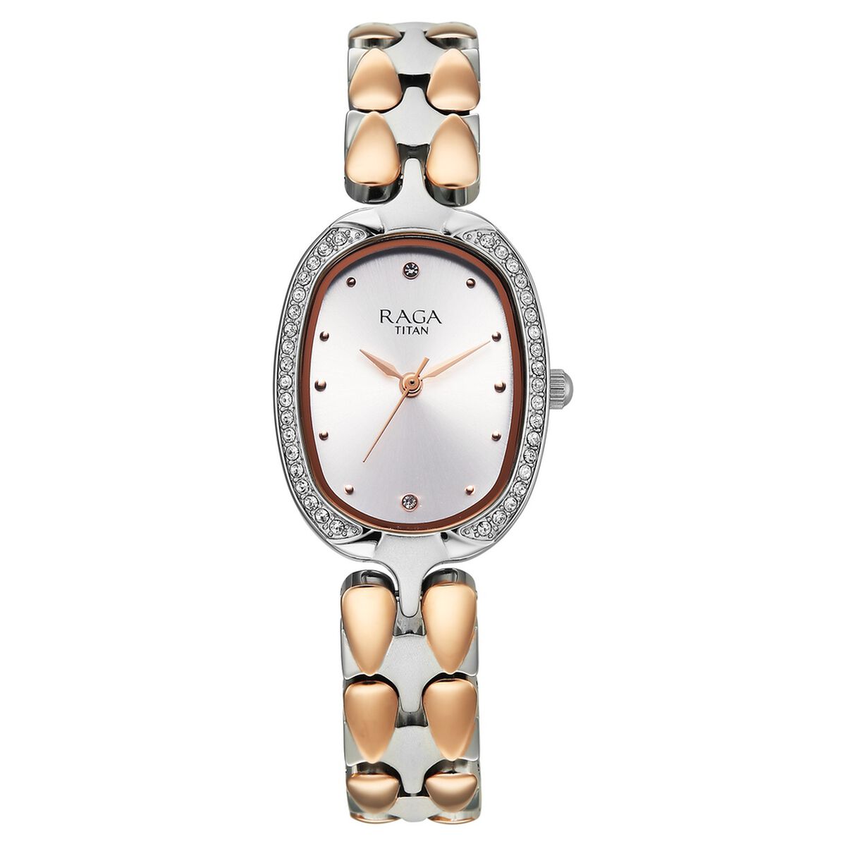 Titan Raga Showstopper Quartz Analog Silver Dial Two Toned Metal Strap Watch For Women 1
