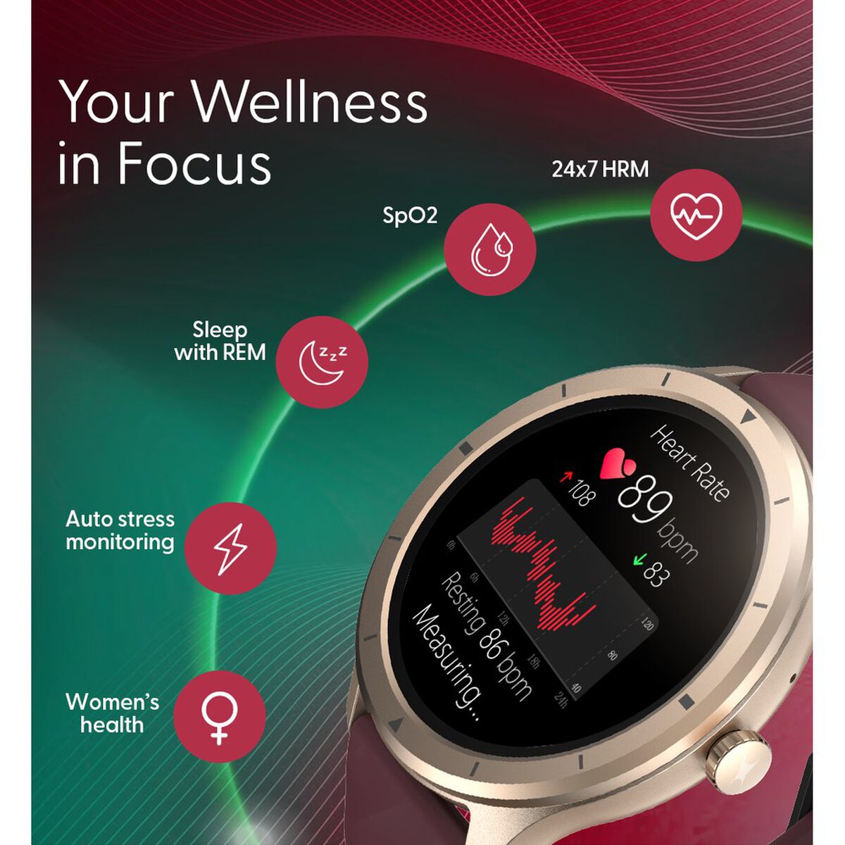 Fastrack Revoltt FR2 with 3.50 cm UltraVU Display, Advanced Blazing Fast UI, Working Crown, IP68 Smartwatch 5
