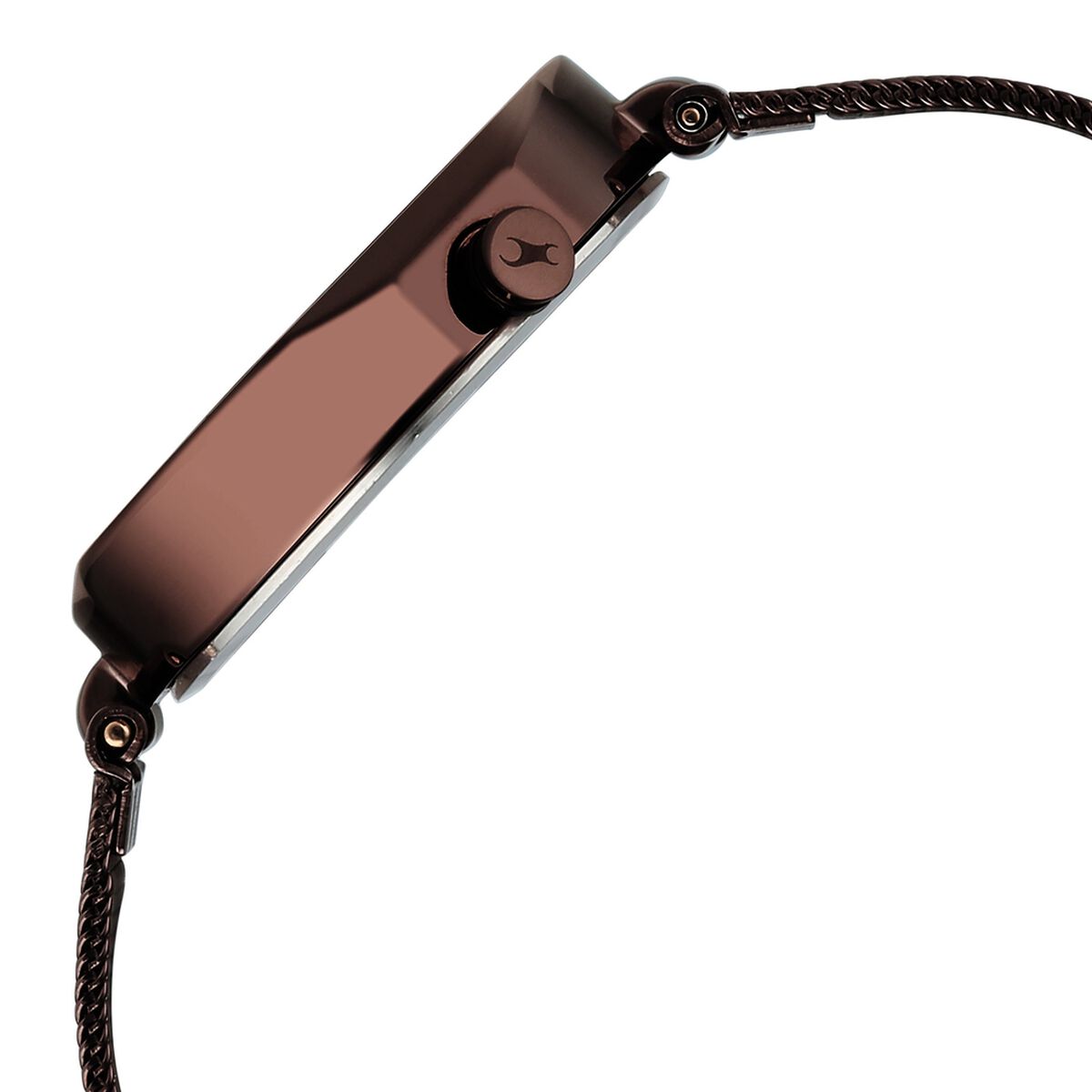Fastrack Tick Tock Quartz Multifunction Brown Dial Stainless Steel Strap Watch For Girls 4