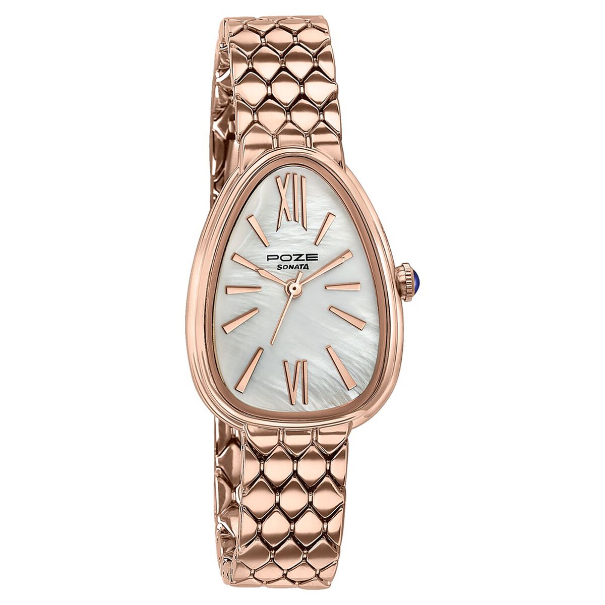 Sonata Poze Quartz Analog Mother of Pearl Dial Rose Gold Metal Strap Watch For Women 3
